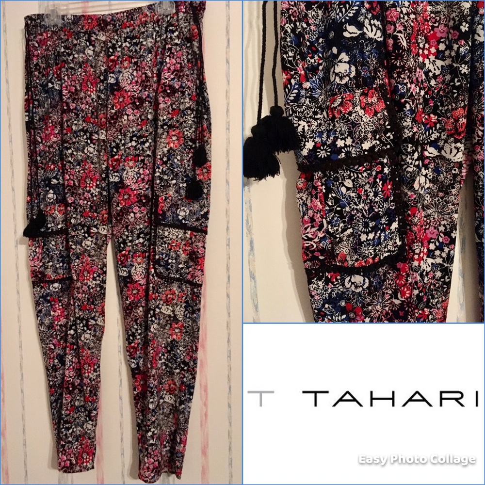 T TAHARI Drawstring Waist Pants